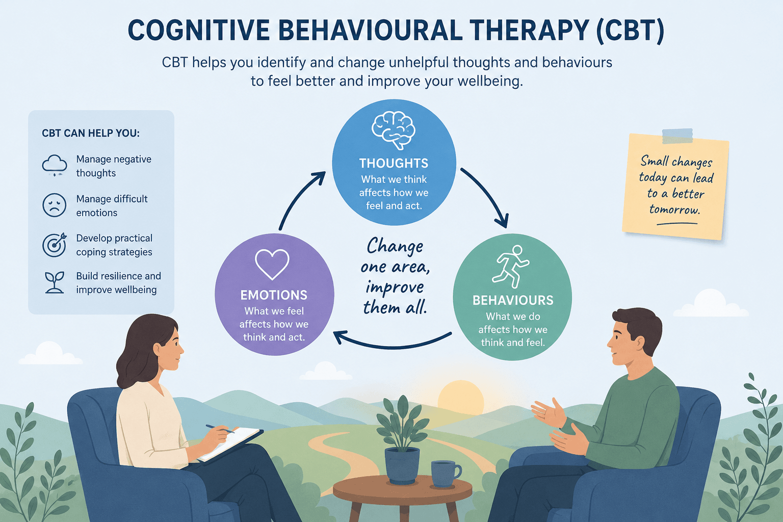 Therapist engaging in Cognitive Behavioural Therapy