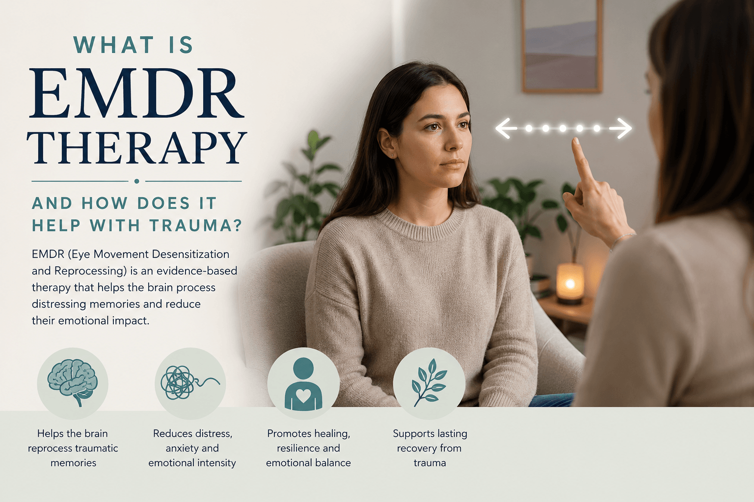 The benefits of EMDR therapy and how it helps with trauma.